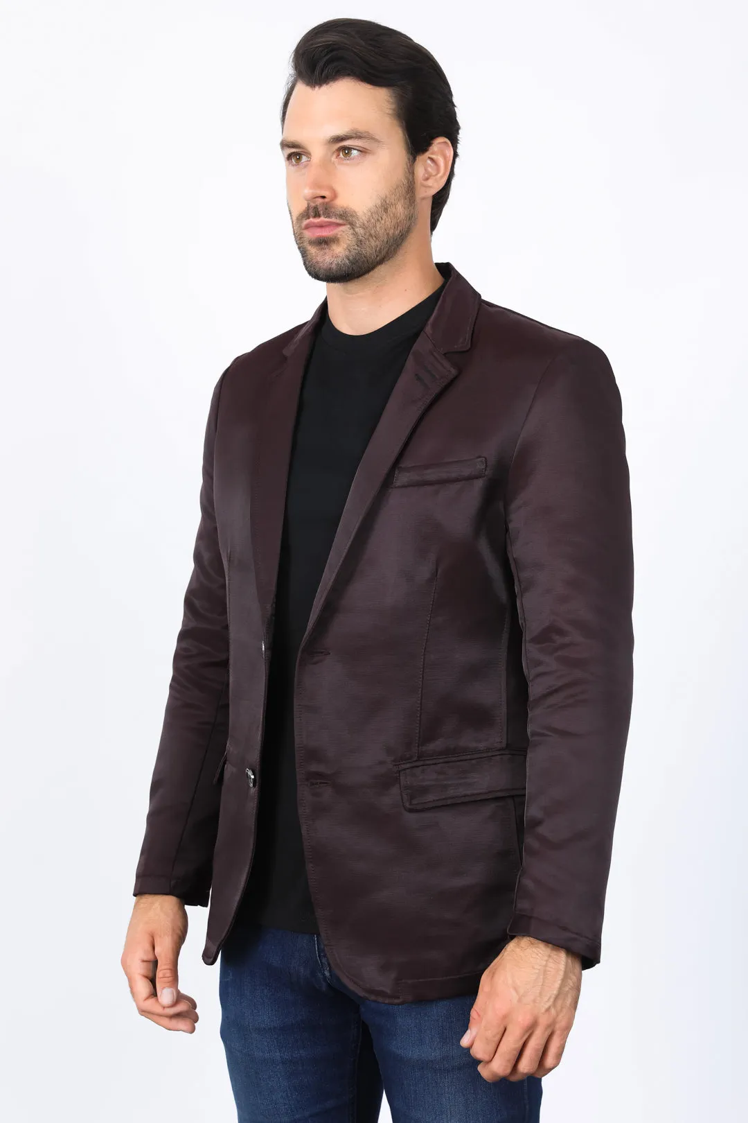 Men's Double Button Wine Blazer