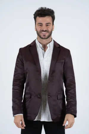 Men's Double Button Wine Blazer