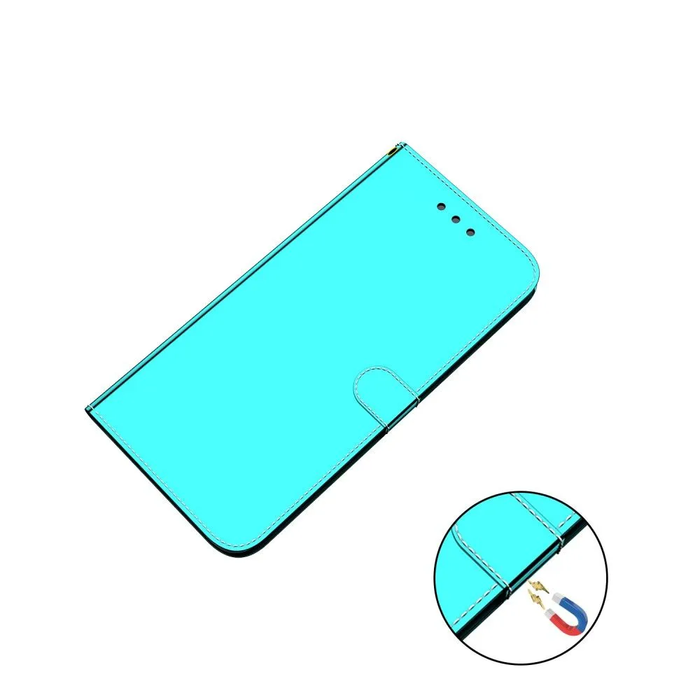 Mirror Motorola Moto E30 / E40 / E20 flip case - Cyan