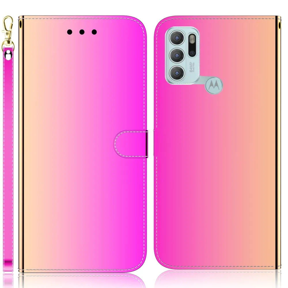 Mirror Motorola Moto G60s flip case - Rose