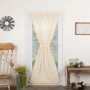 Natural Fringed Tobacco Cloth Door Panel Curtain 72" Default