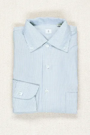 P. Johnson Navy/White Stripe Cotton Button Down Shirt