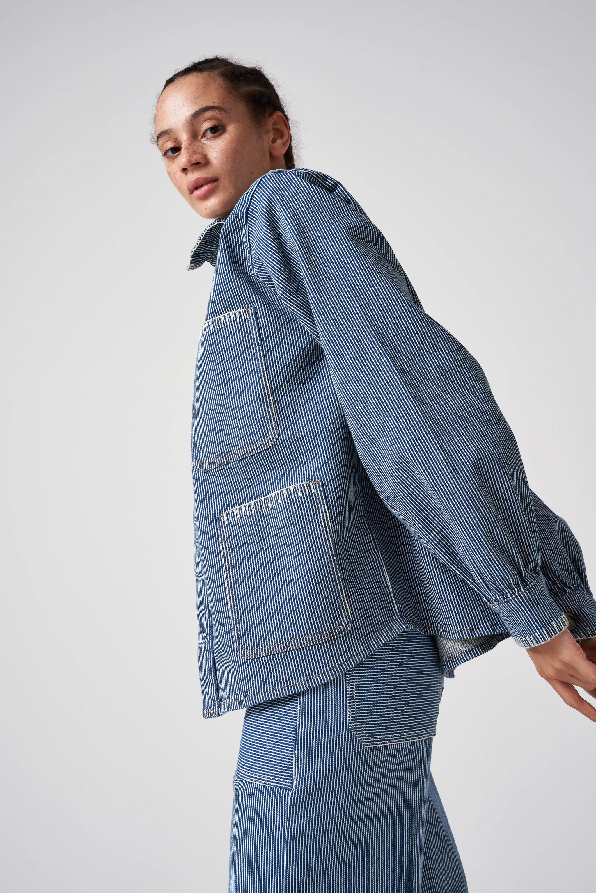 Pablo Jacket in Denim Stripe