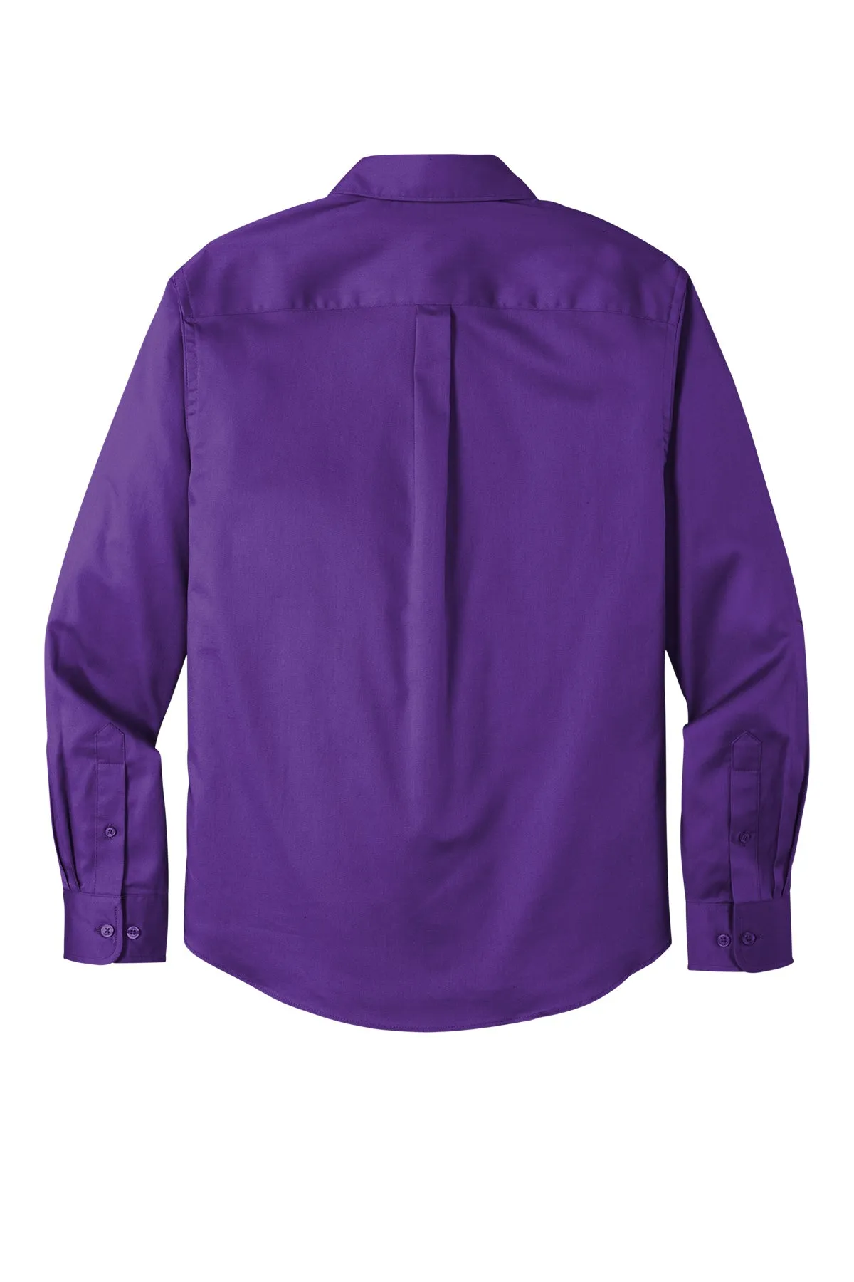 Port Authority® Long Sleeve SuperPro React™ Twill Shirt - Purple