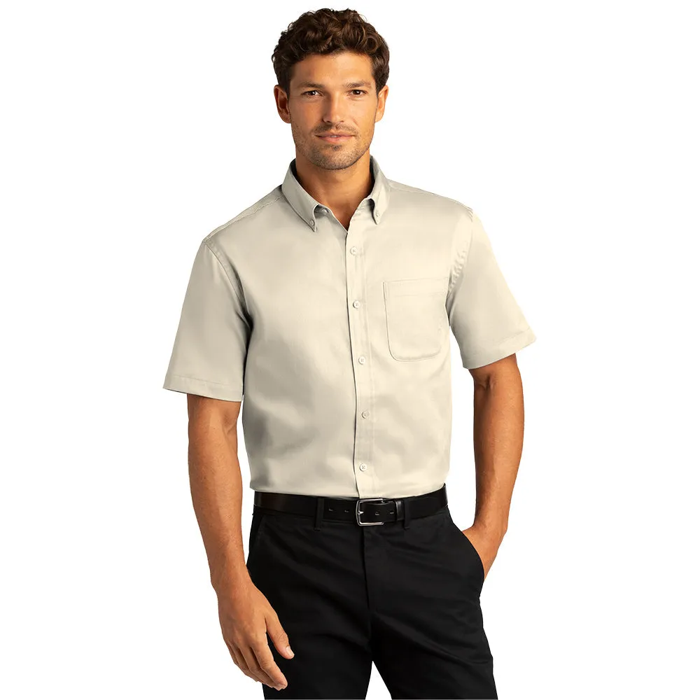 Port Authority® Short Sleeve SuperPro React™ Twill Shirt - Ecru