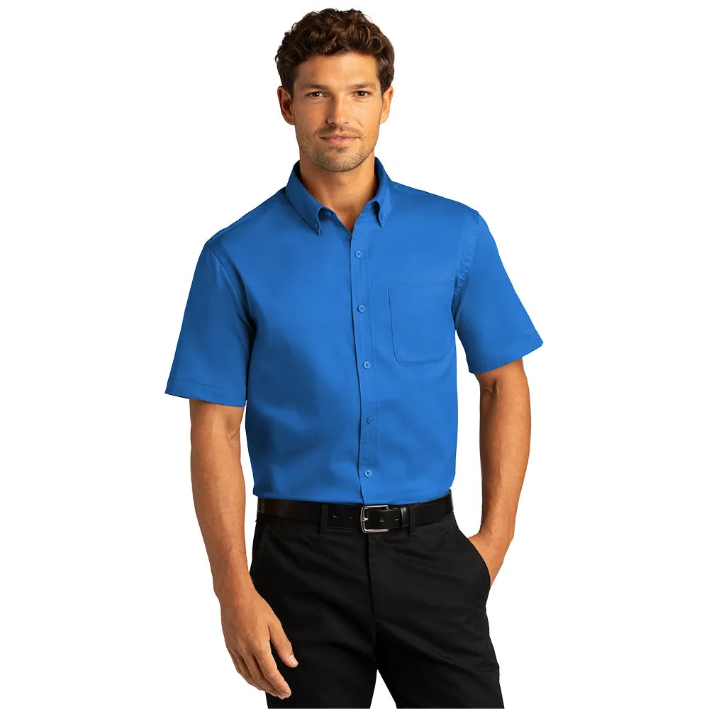 Port Authority® Short Sleeve SuperPro React™ Twill Shirt - Strong Blue