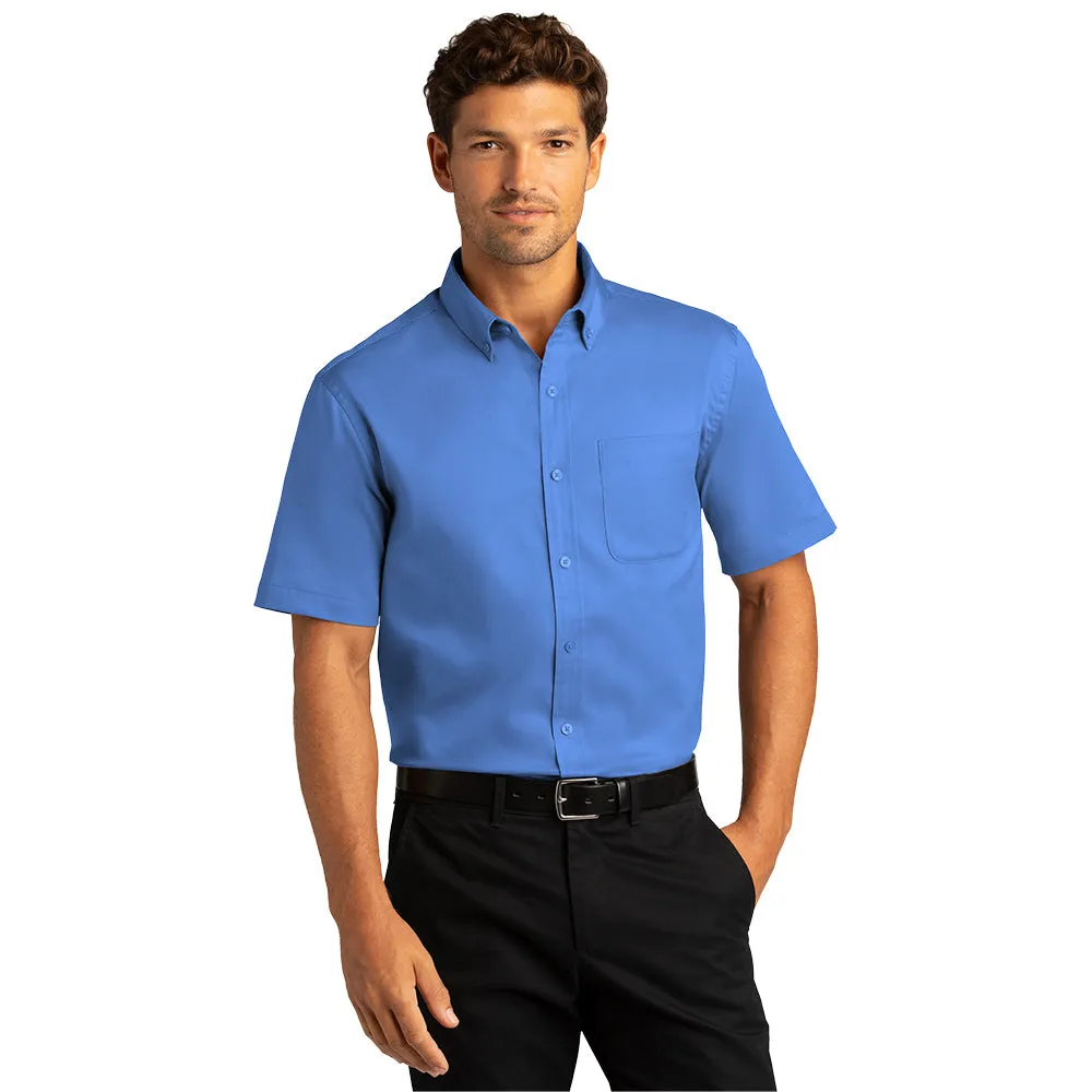 Port Authority® Short Sleeve SuperPro React™ Twill Shirt - Ultramarine Blue