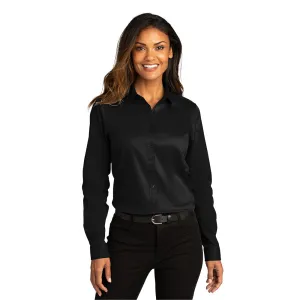 Port Authority® Women's Long Sleeve SuperPro React ™ Twill Shirt - Deep Black