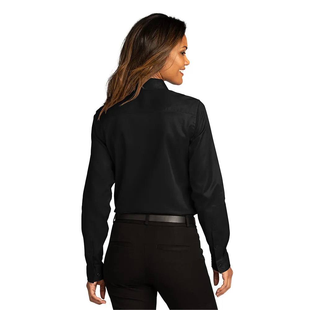 Port Authority® Women's Long Sleeve SuperPro React ™ Twill Shirt - Deep Black