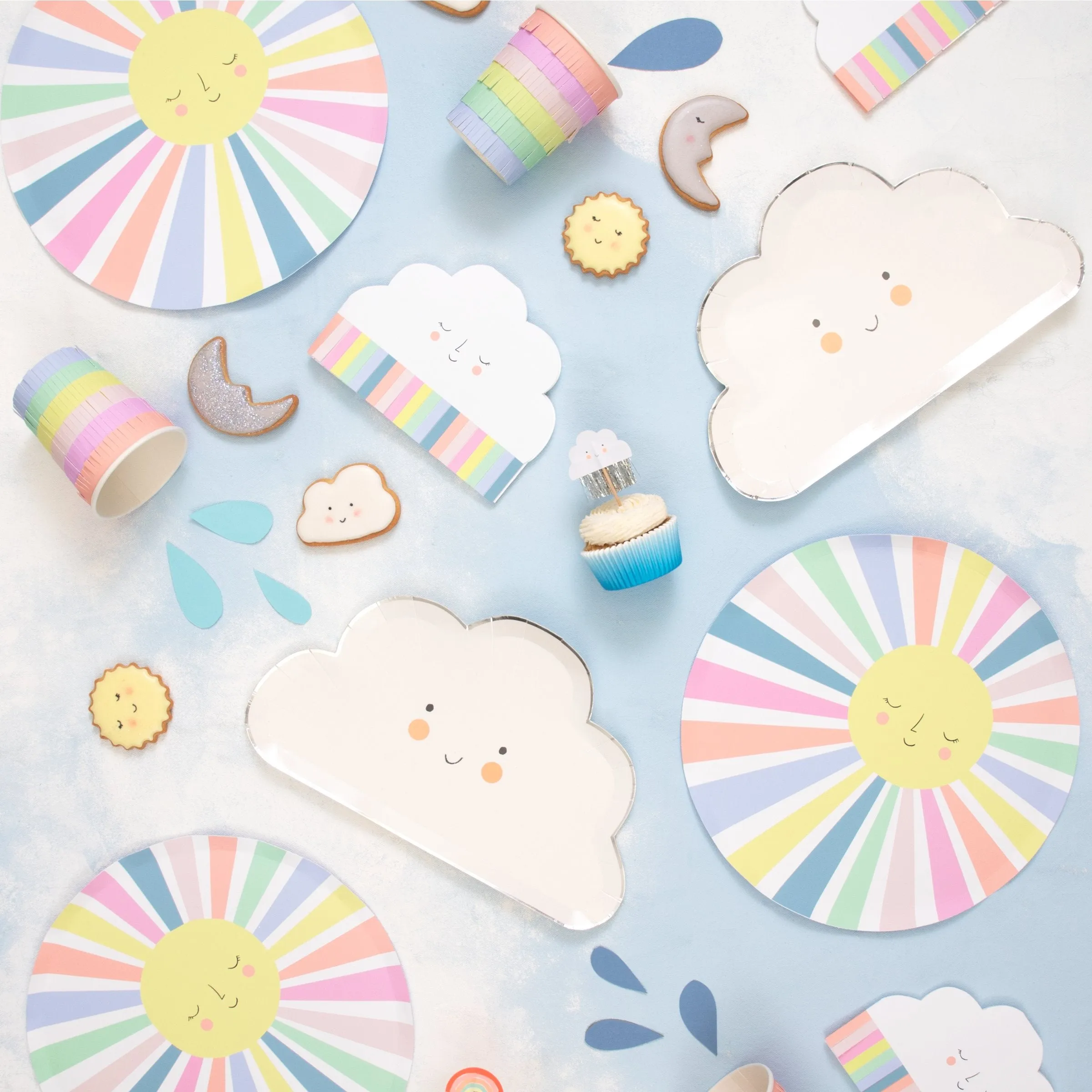 Rainbow Sun Cloud Napkins (x 20)