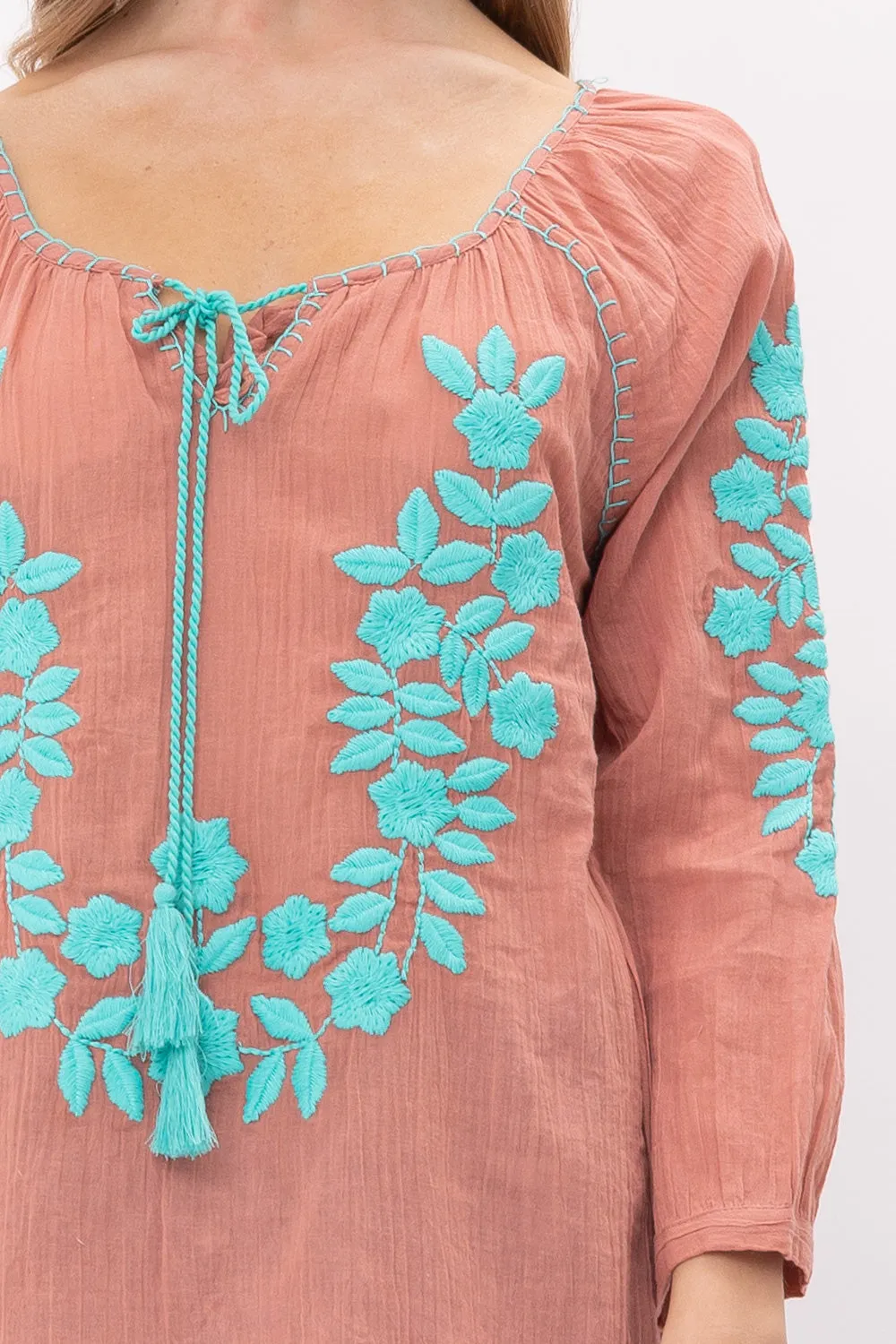 RAJ NORAH EMROIDERED TASSEL TOP