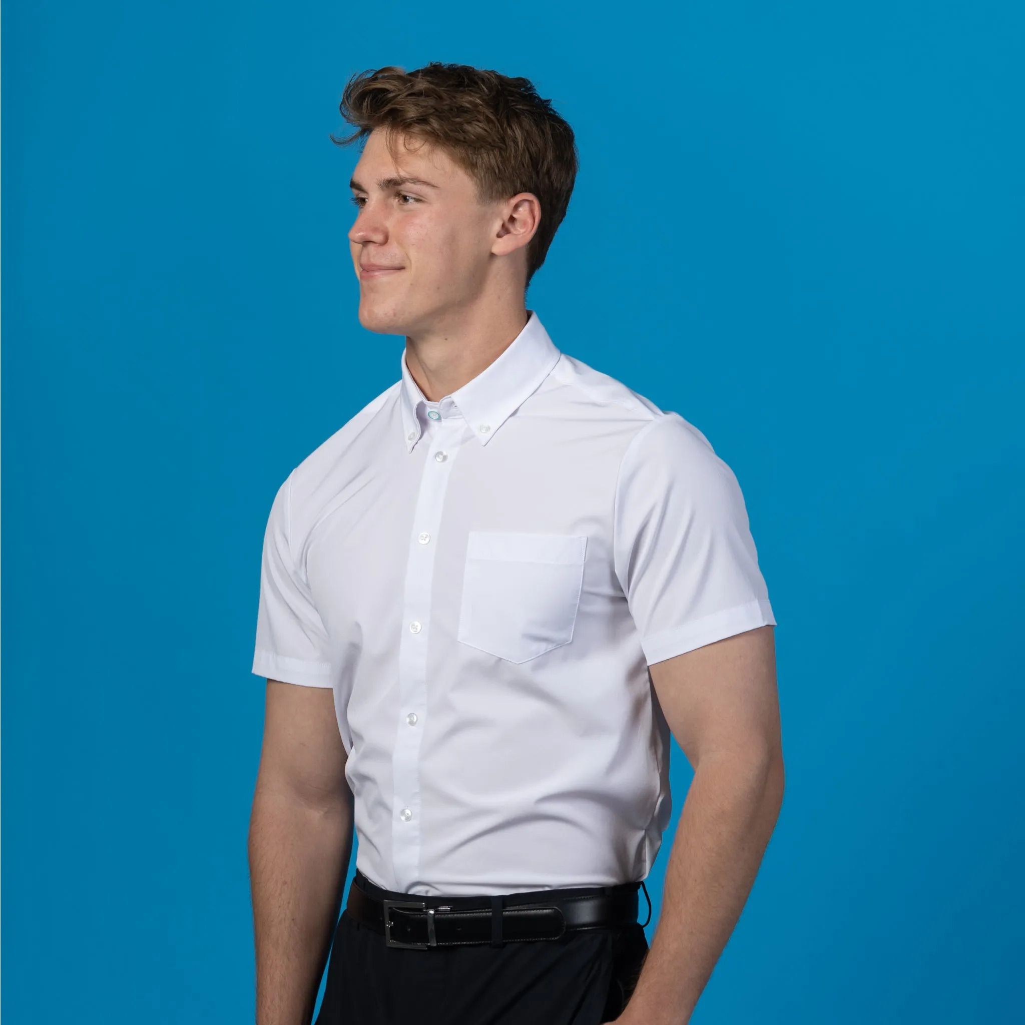 Range Shirt - White Short Sleeve - Button Down Collar