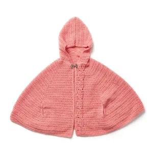 Red Heart Crochet Girl's Chic Hooded Capelet