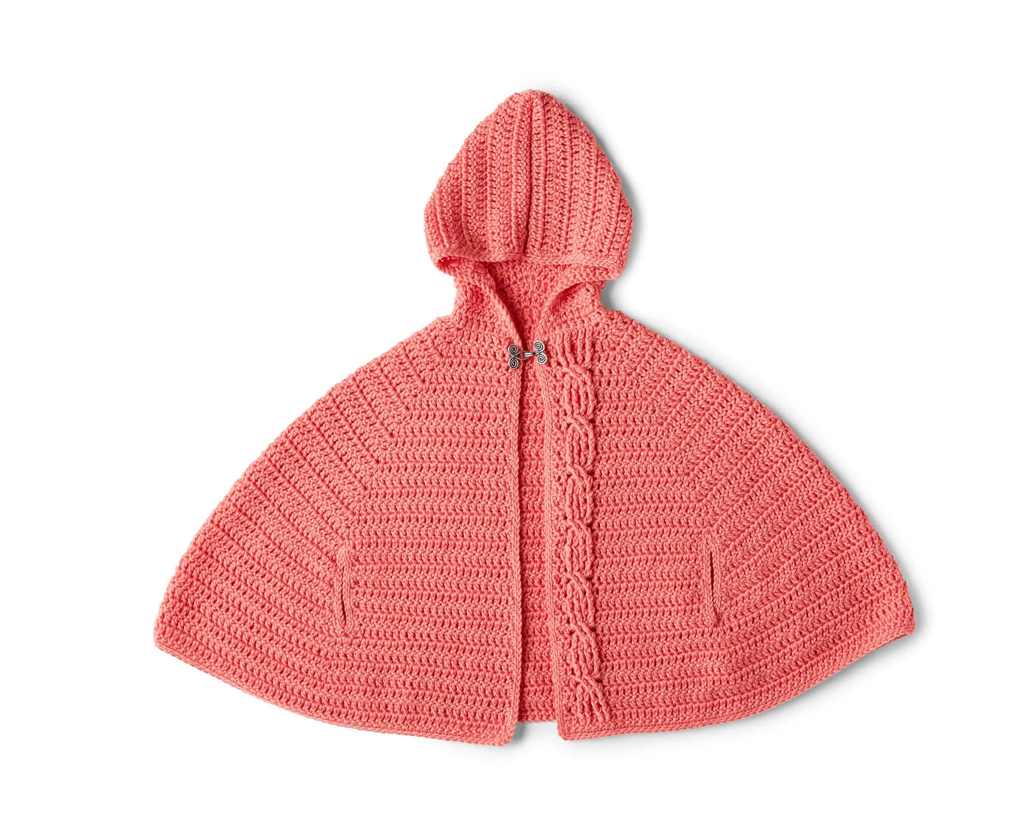 Red Heart Crochet Girl's Chic Hooded Capelet