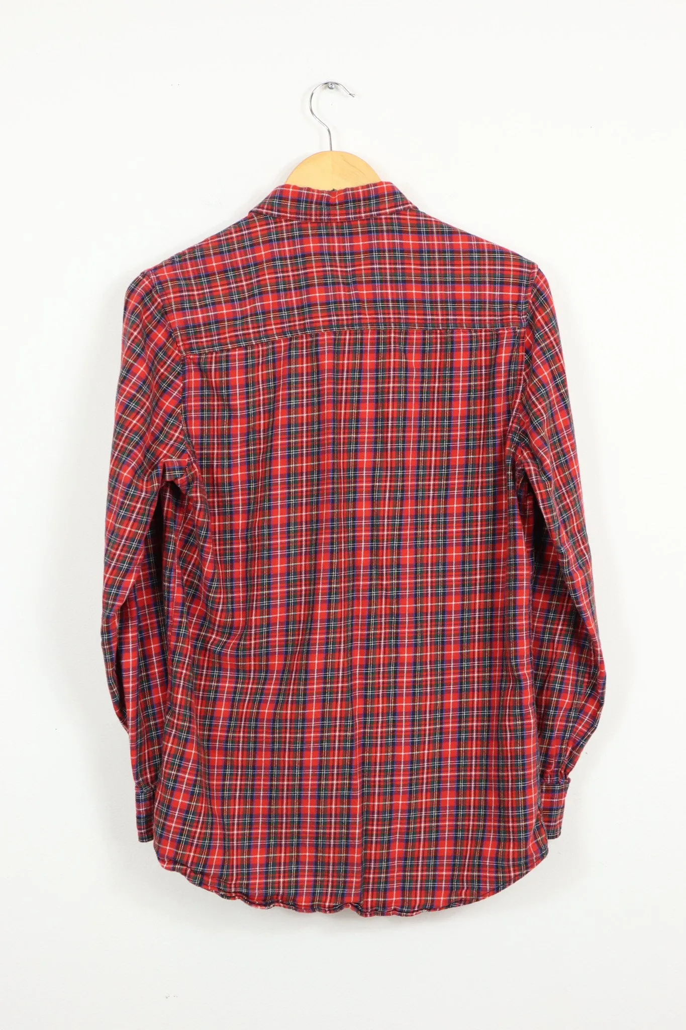 Red Plaid Button-Down Shirt