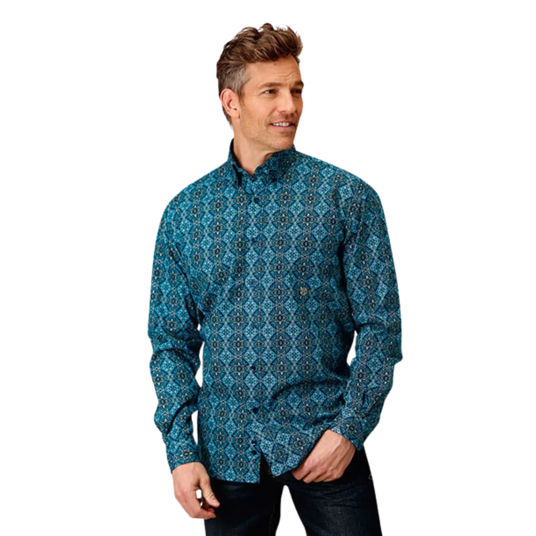 Roper Men's Gothic Medallion Blue Shirt