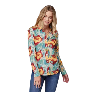 Roper Women's Print Poly Crepe Multicolor Shirt