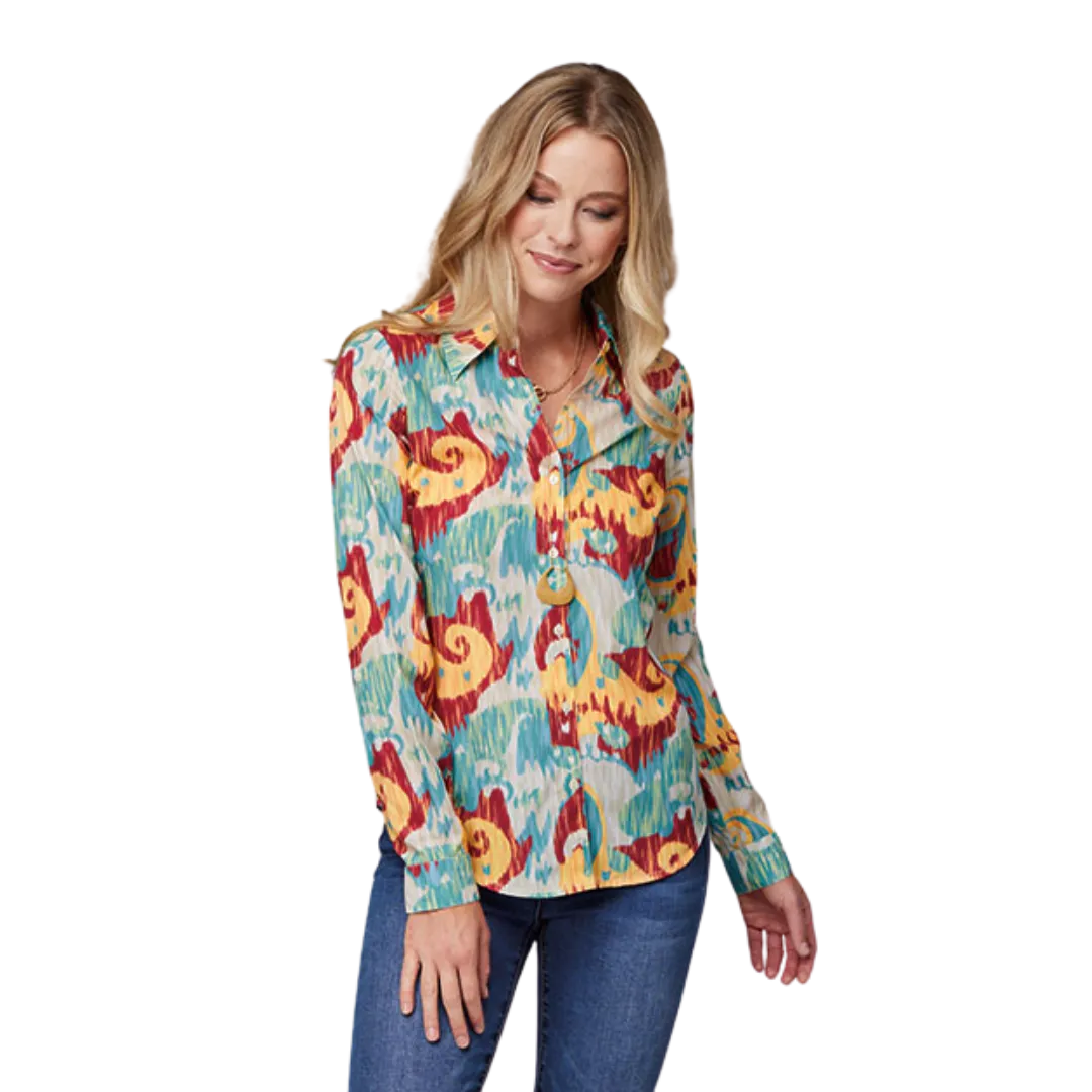 Roper Women's Print Poly Crepe Multicolor Shirt