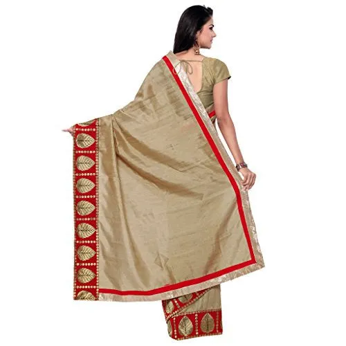 Sarvagny Clothing Beige Banarasi Silk Fashion Saree