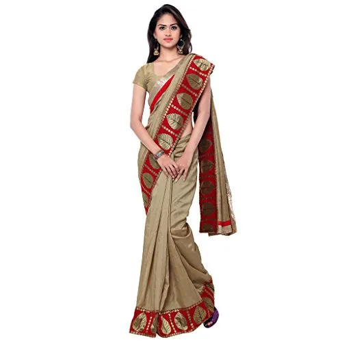 Sarvagny Clothing Beige Banarasi Silk Fashion Saree