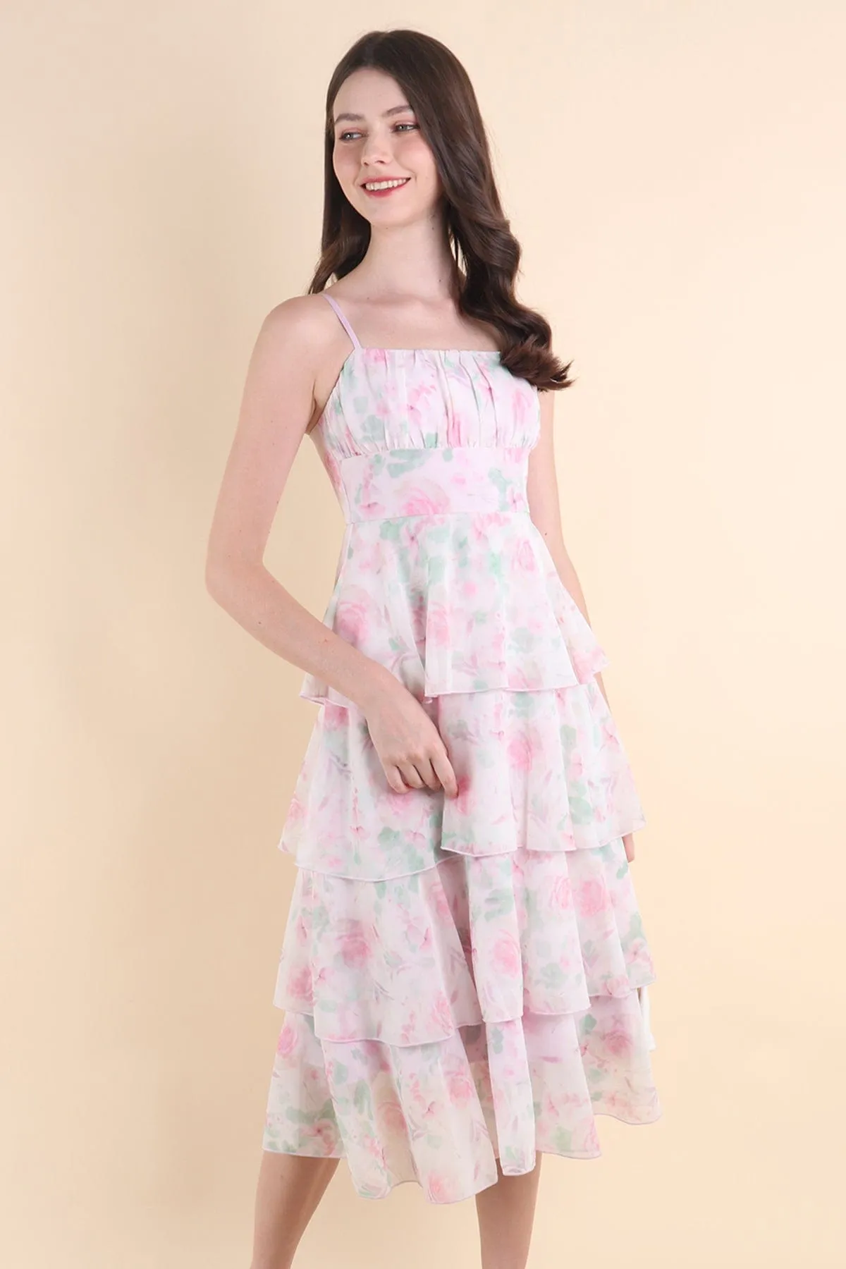 THISTLE FLORAL MAXI IN PINK