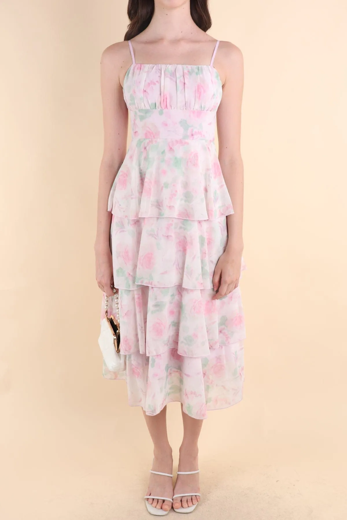 THISTLE FLORAL MAXI IN PINK