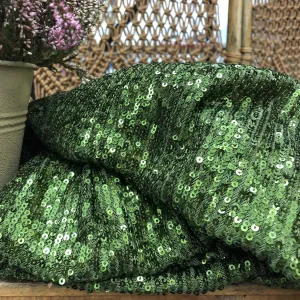 Tissu sequins vert olive - 130x200 (E1)