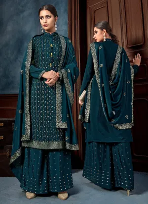 Turquoise Pakistani Palazzo Suit