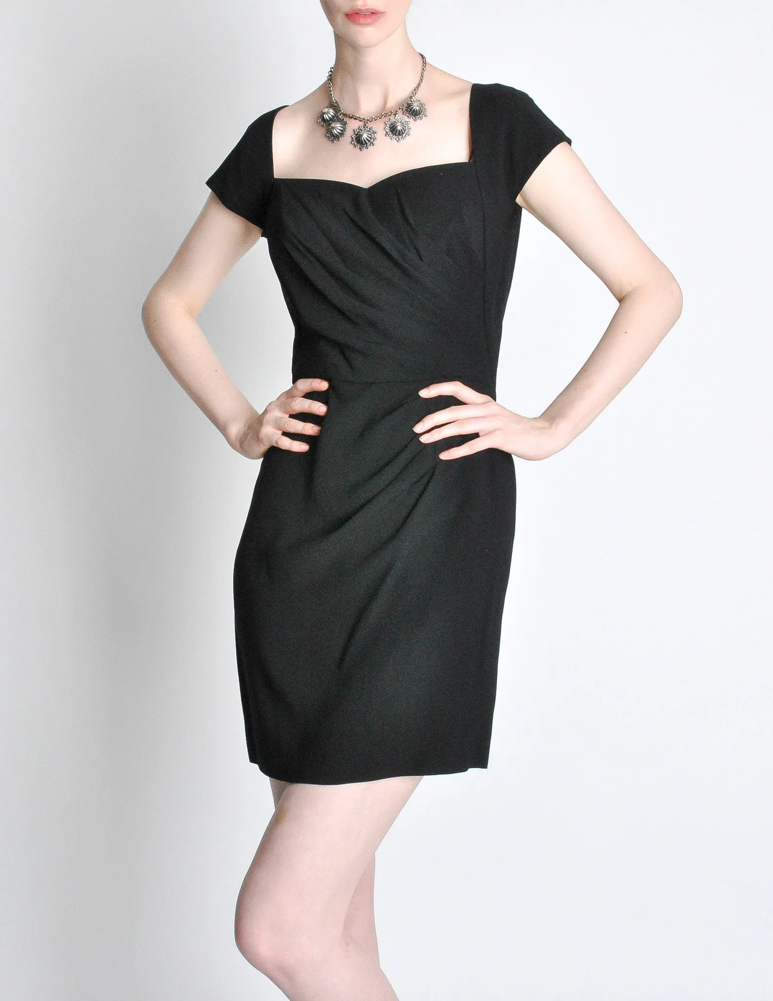 Vintage 1960s Crepe Little Black Dress