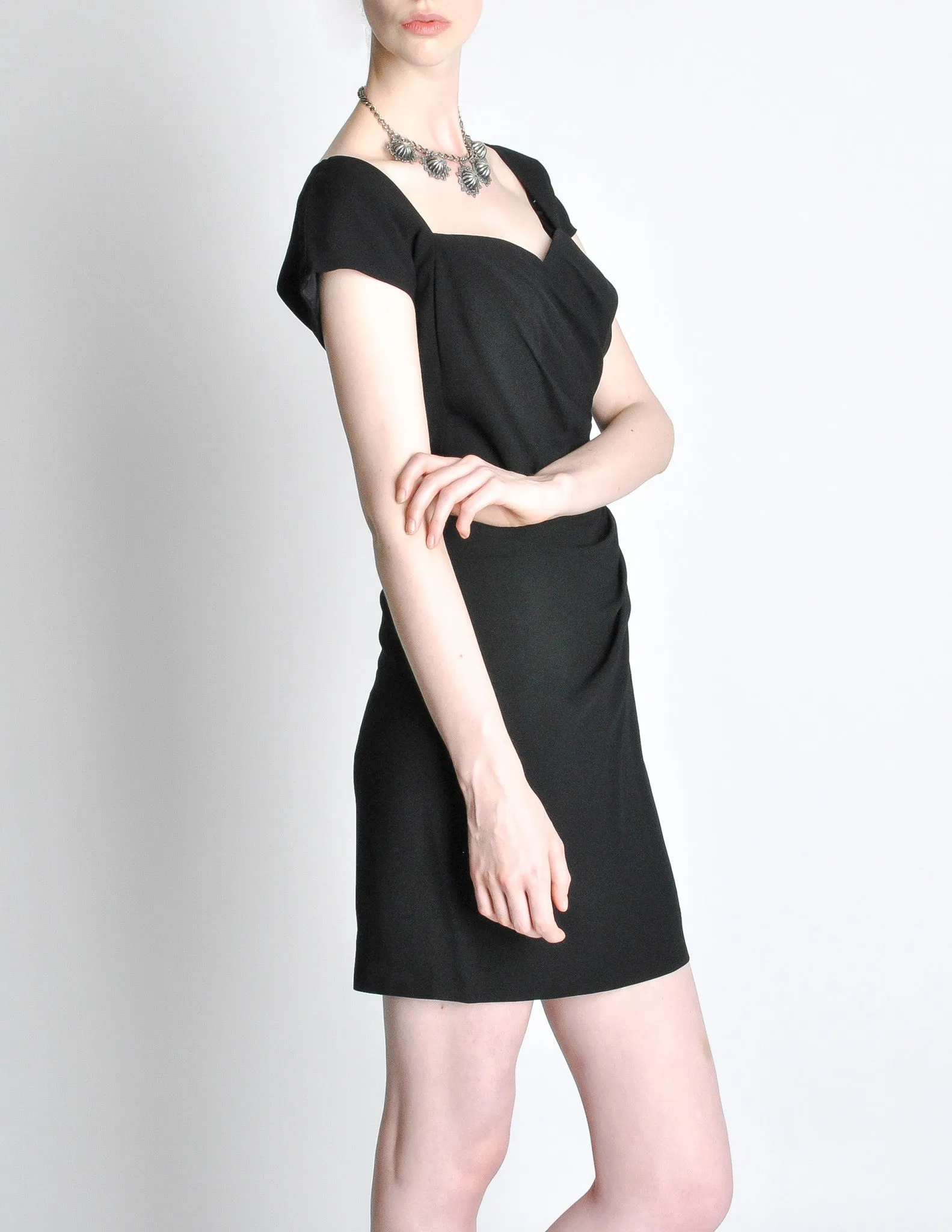 Vintage 1960s Crepe Little Black Dress