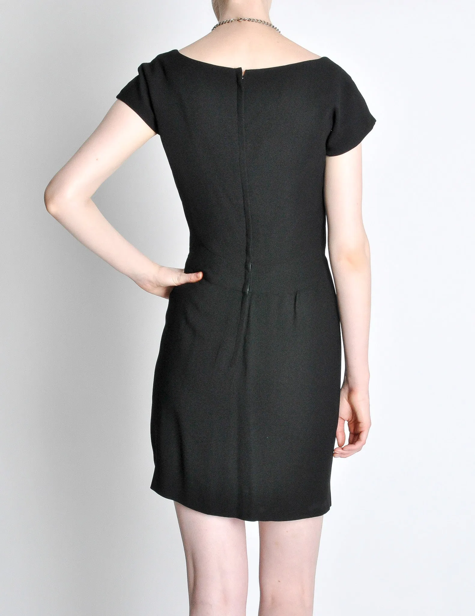 Vintage 1960s Crepe Little Black Dress