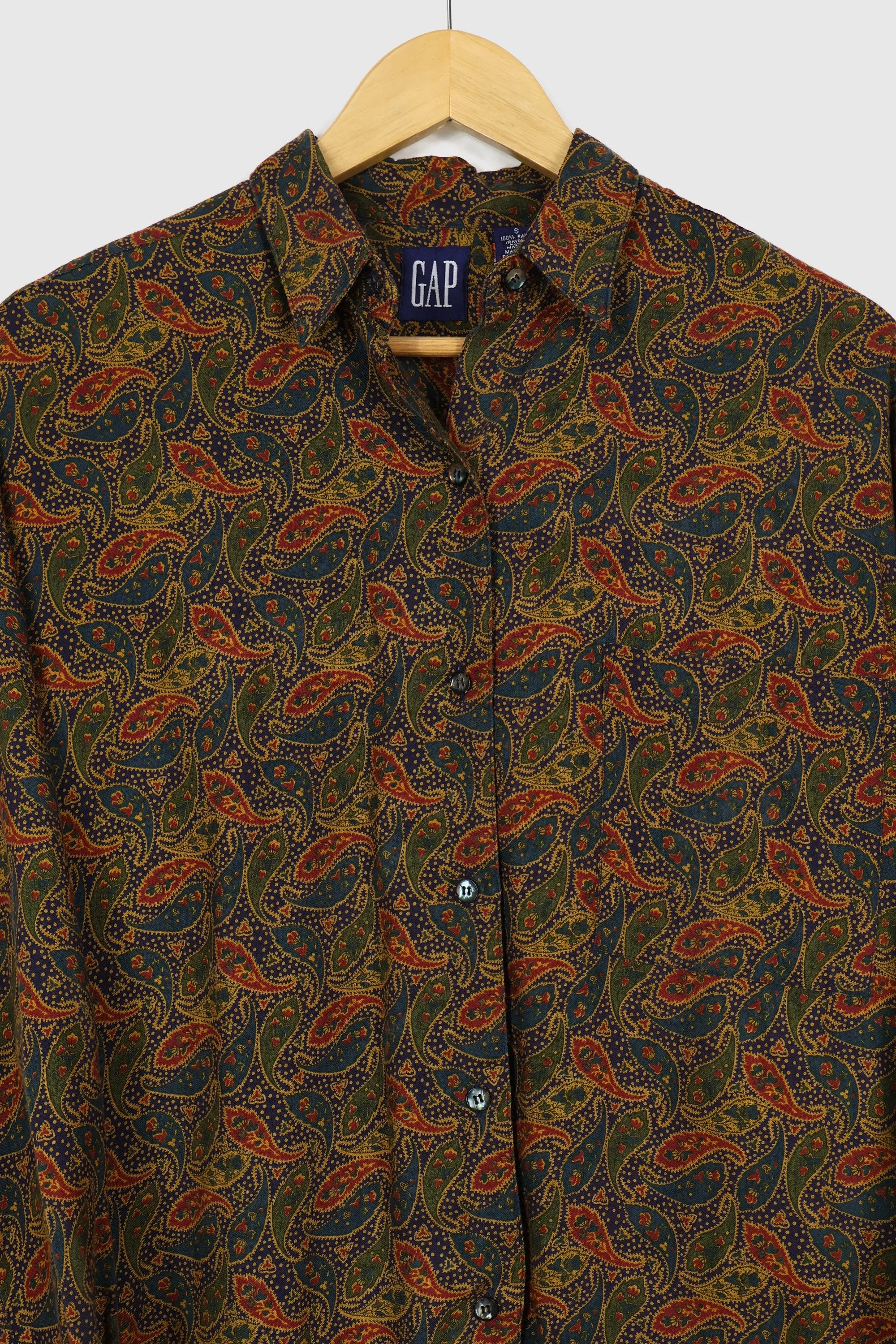 Vintage 90s GAP Paisley Patter Button-Down Shirt