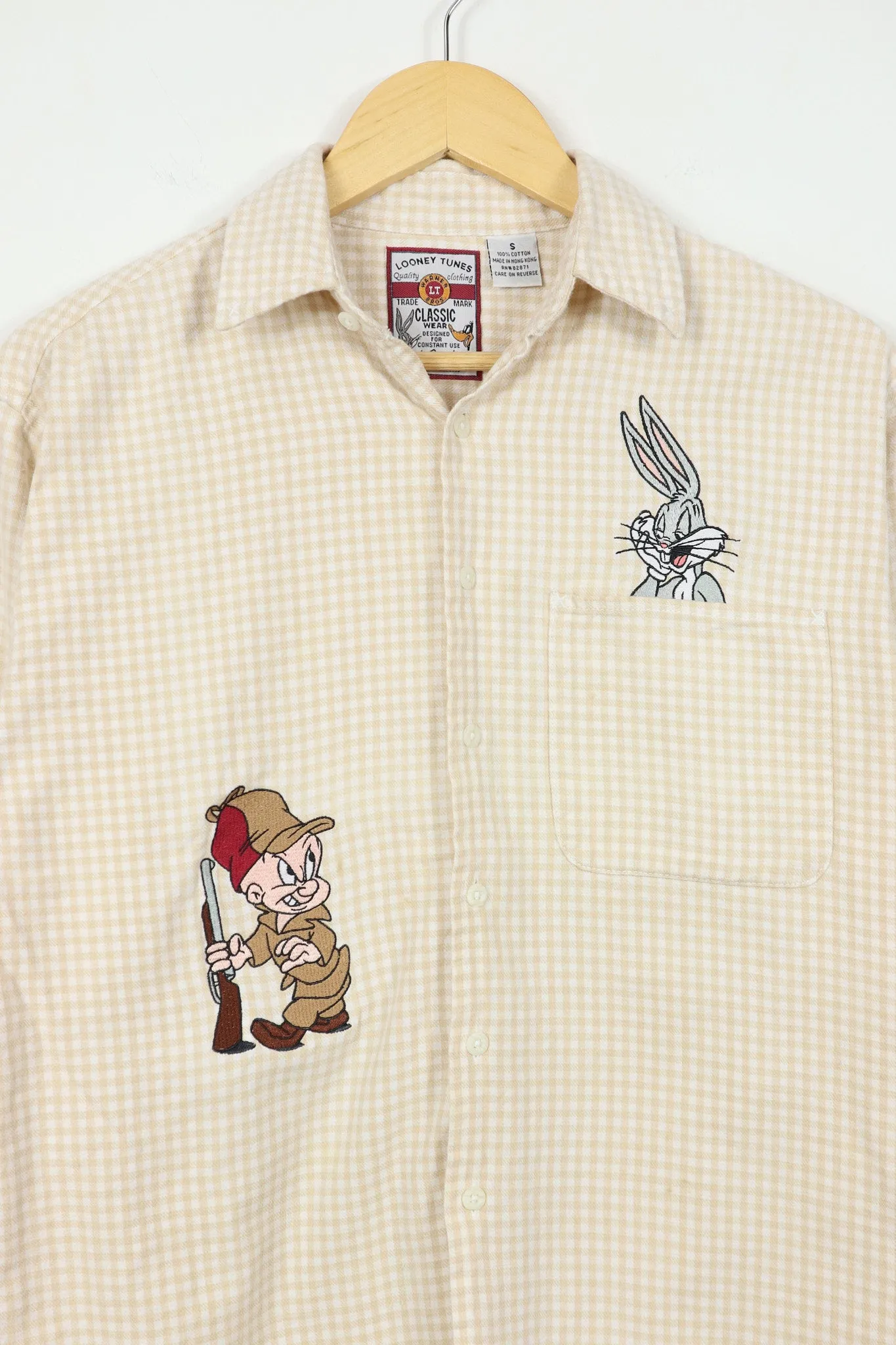 Vintage Embroidered Bugs Bunny Button-Down Shirt