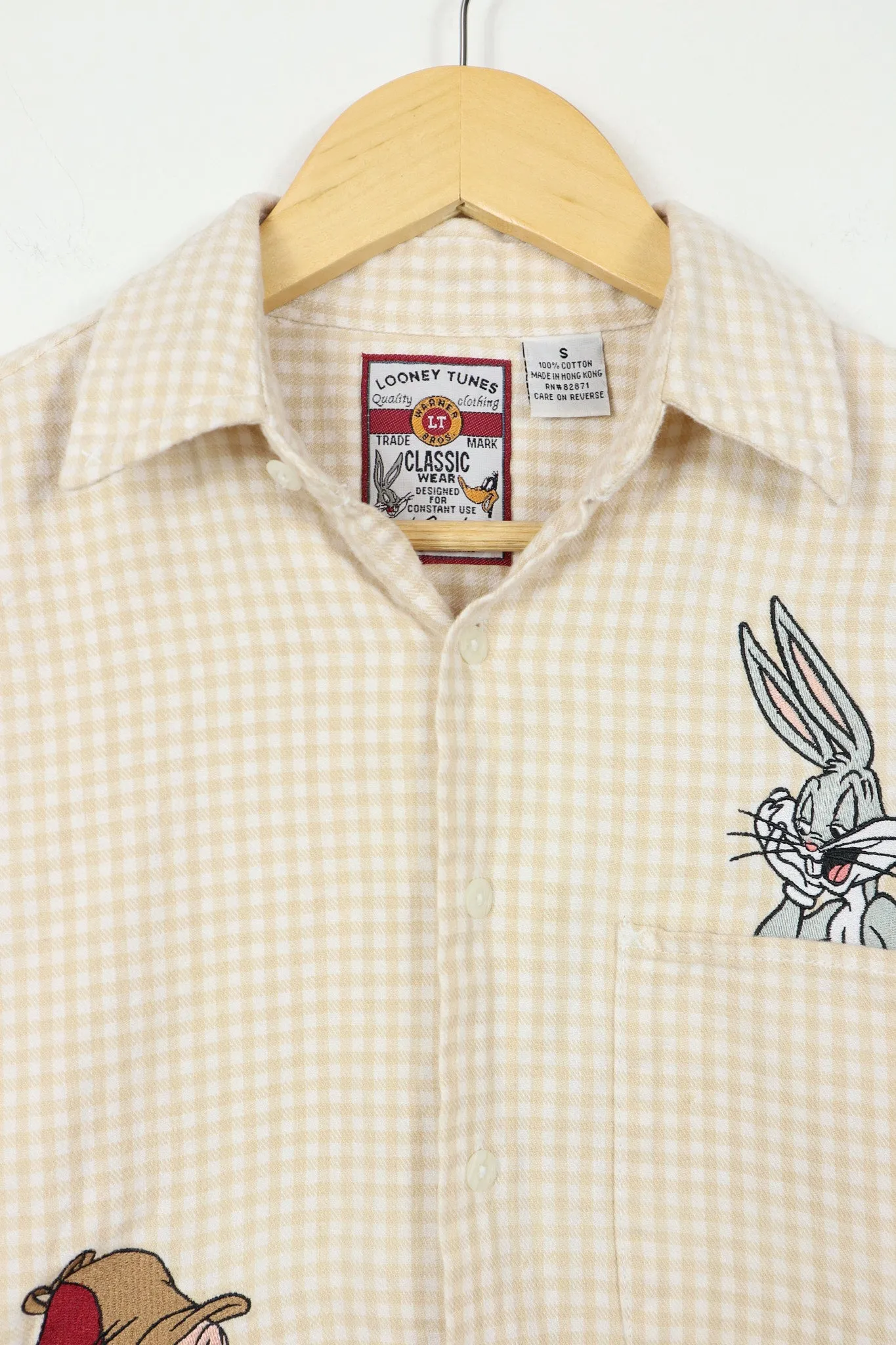 Vintage Embroidered Bugs Bunny Button-Down Shirt