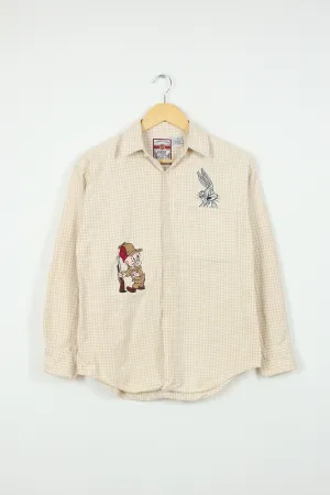 Vintage Embroidered Bugs Bunny Button-Down Shirt