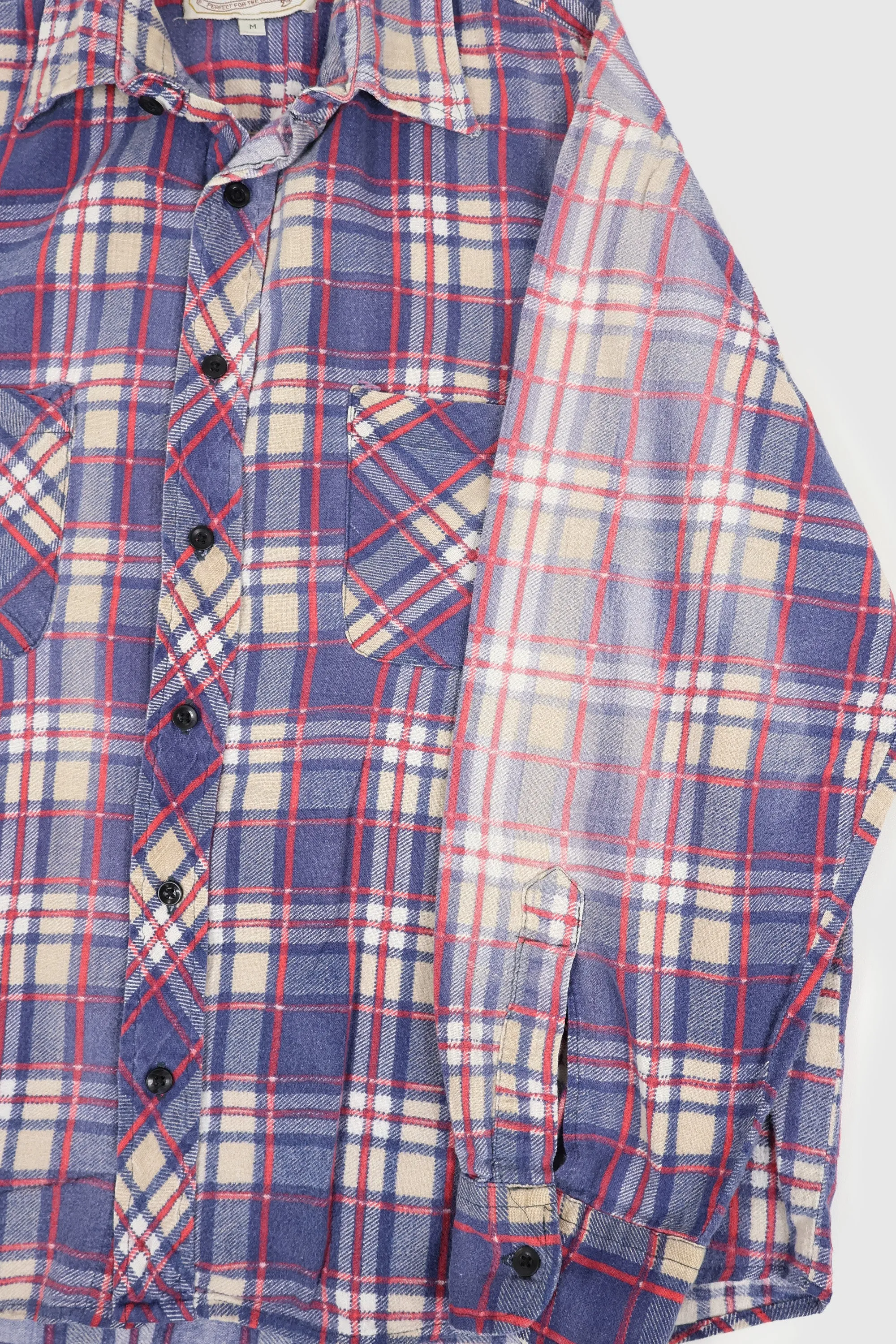 Vintage Faded Lightweight Plaid Button-Down Shirt