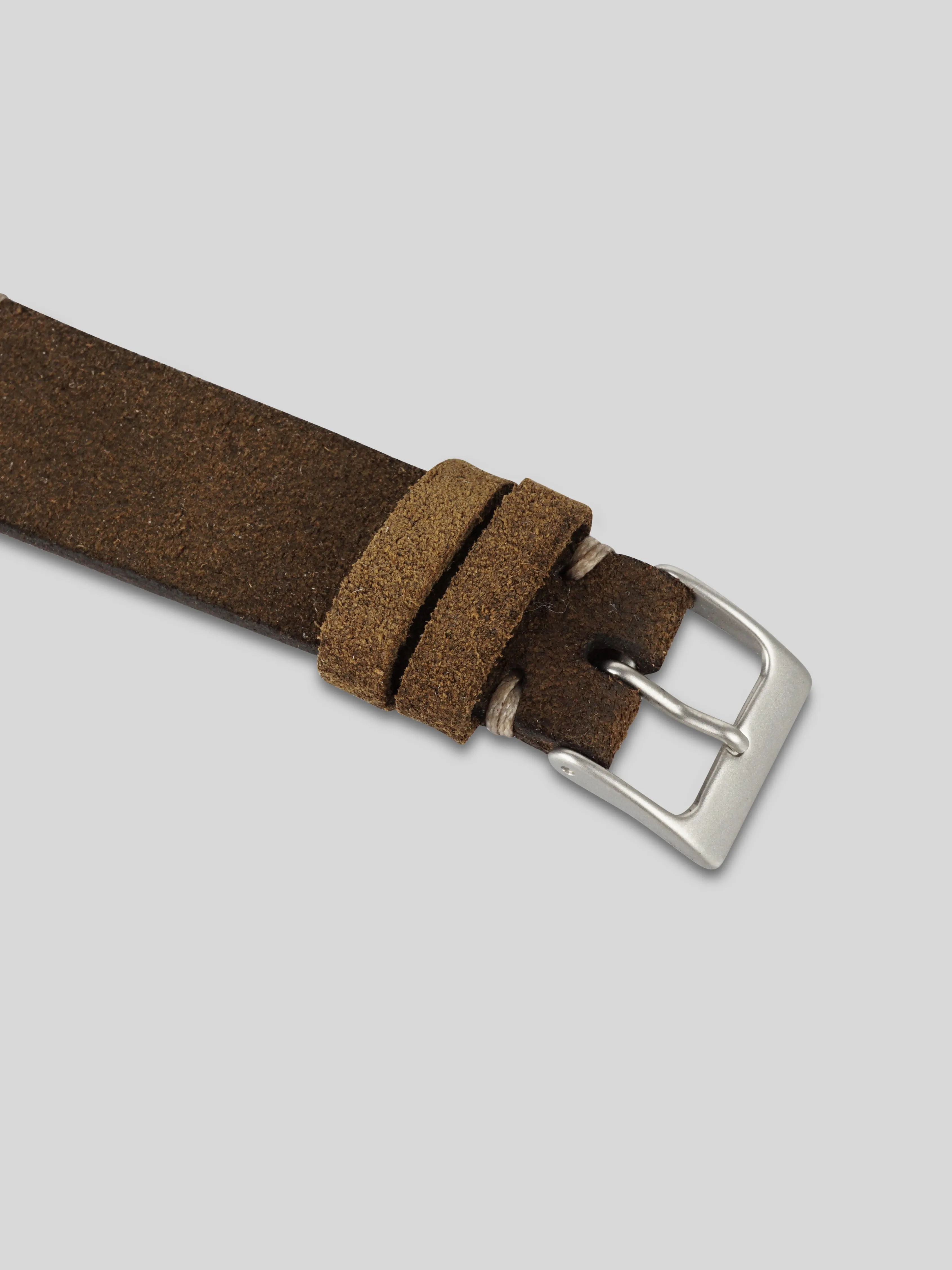 Vintage Style Suede Watch Strap - Brown