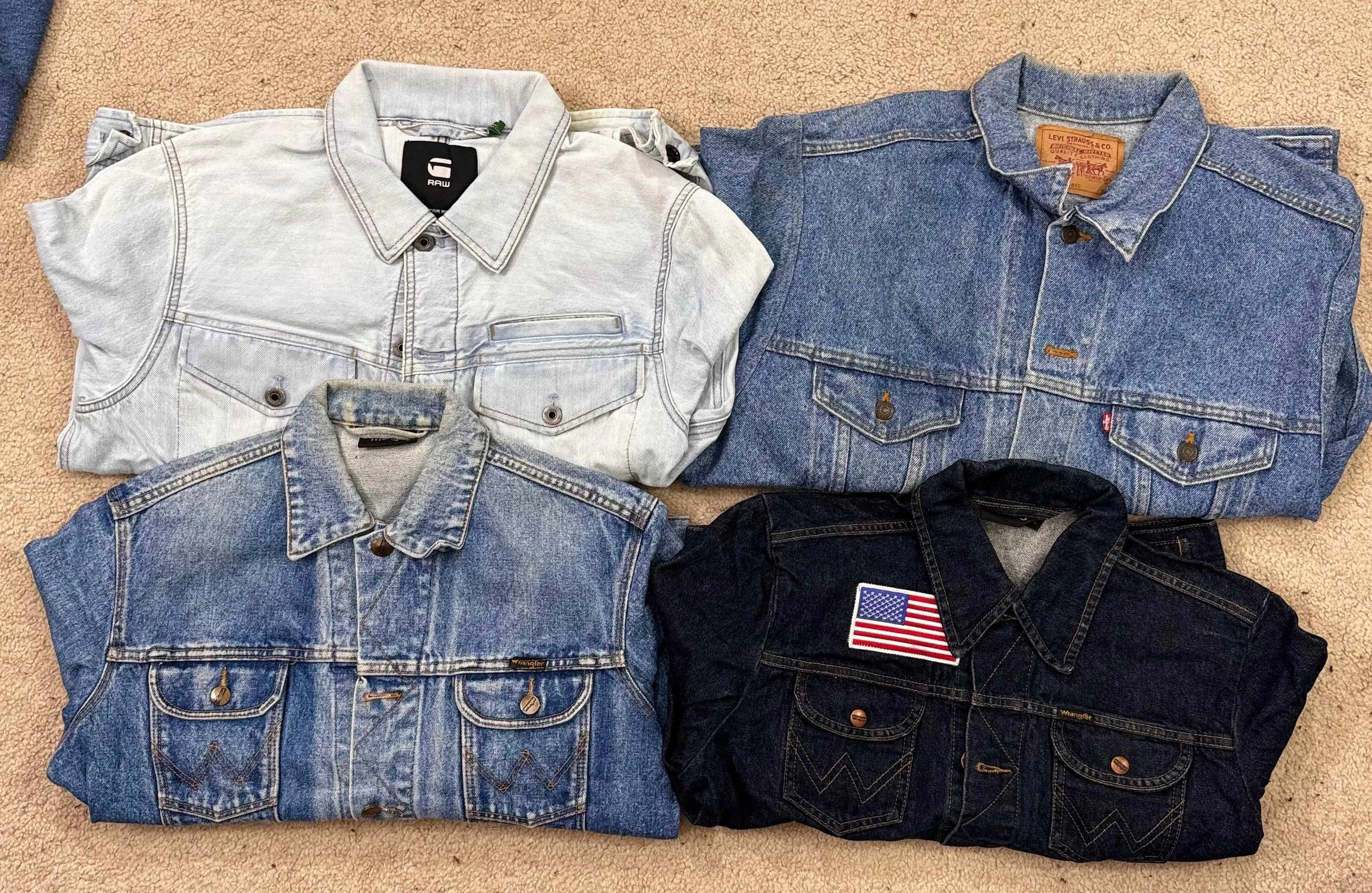 #VV275 Levi’s, Wrangler, and G-Star Denim Jacket 5 PCs