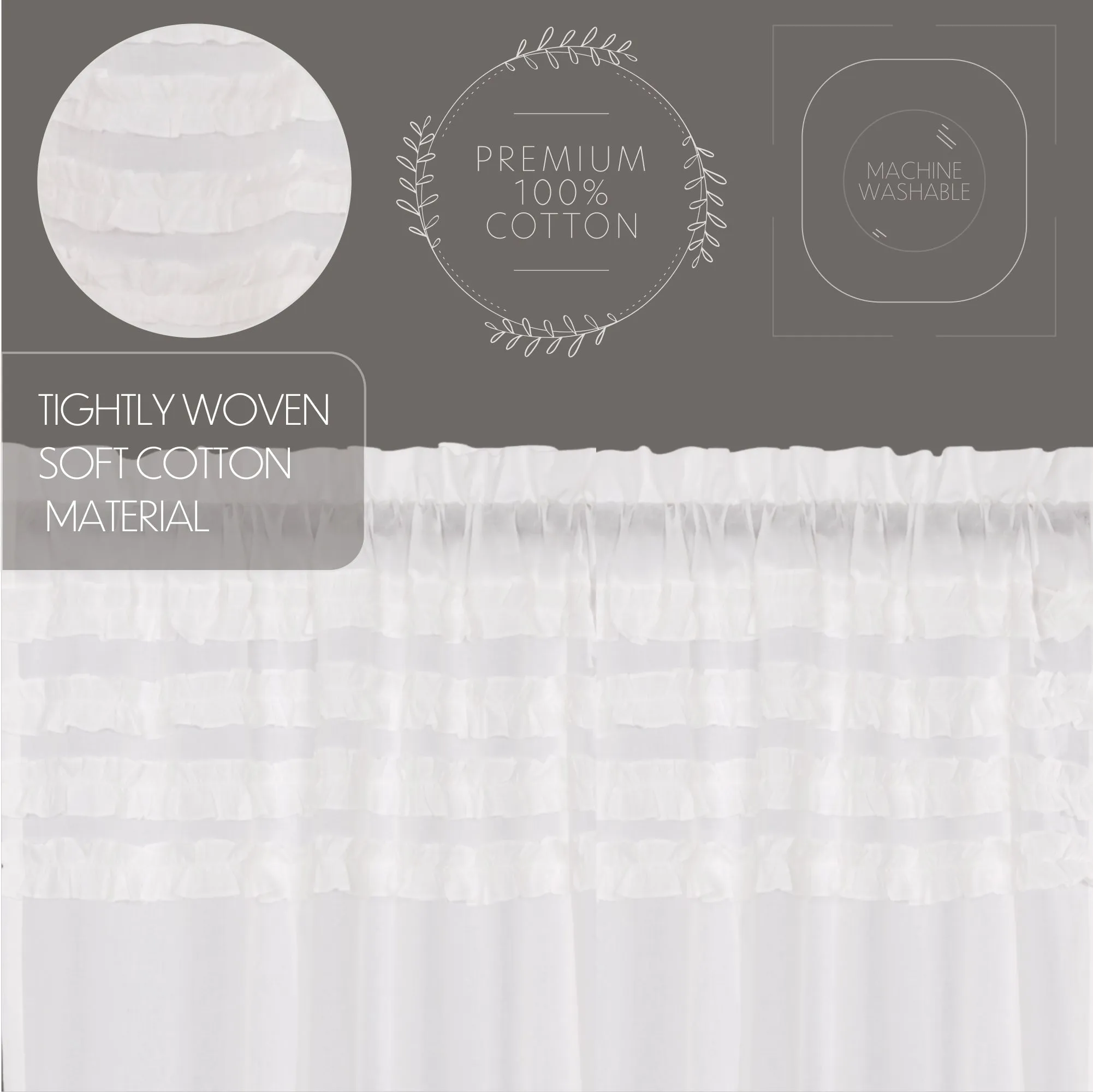 White Ruffled Sheer Petticoat Panel Set of 2