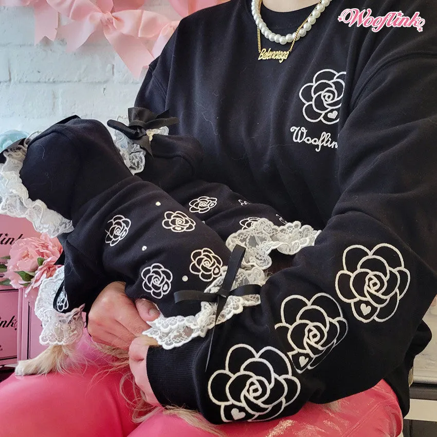 Wooflink Camellia Sweatshirt in Black