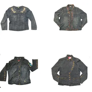 Y2K Denim Zipper Mix Jackets